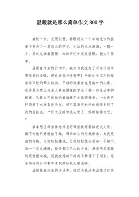 温暖作文800
