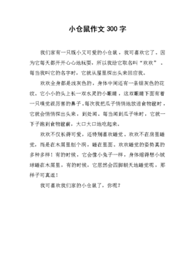 写仓鼠的作文500字