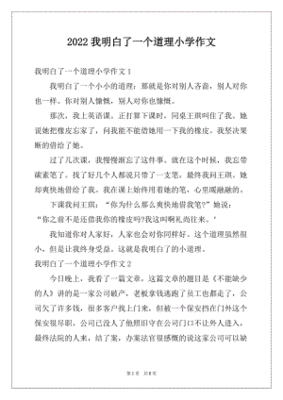 我明白一个道理作文
