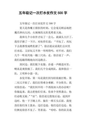 打水仗作文500字