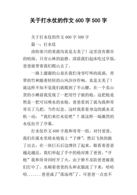 打水仗作文500字