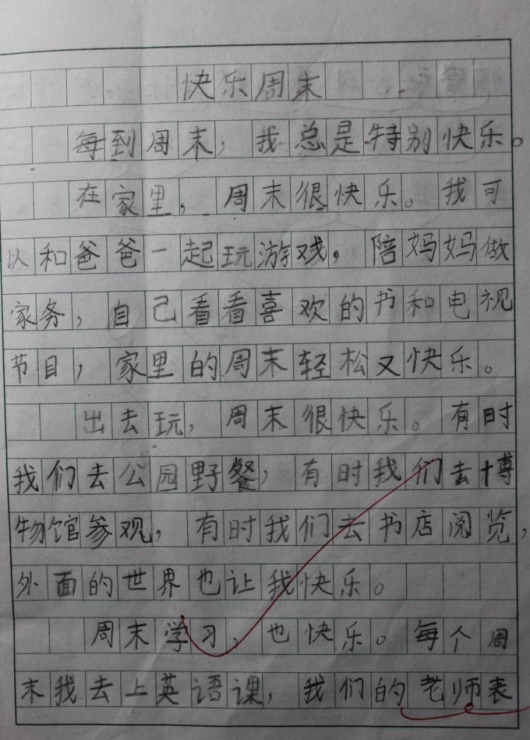 我家的一个星期天作文
