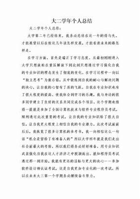 大二个人总结300字