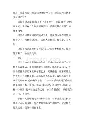 以希望为话题的作文800字