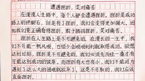 人生中遇到的挫折作文