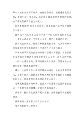 人生中遇到的挫折作文