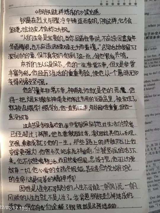 钢铁是怎样练成的读后感