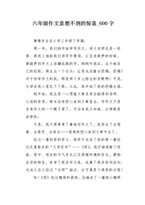 惊喜600字作文