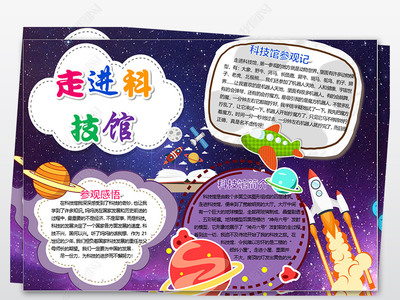 参观科技馆手抄报