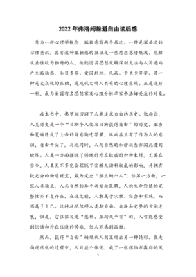 逃避自由读后感