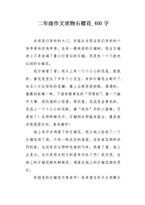 石榴花的作文