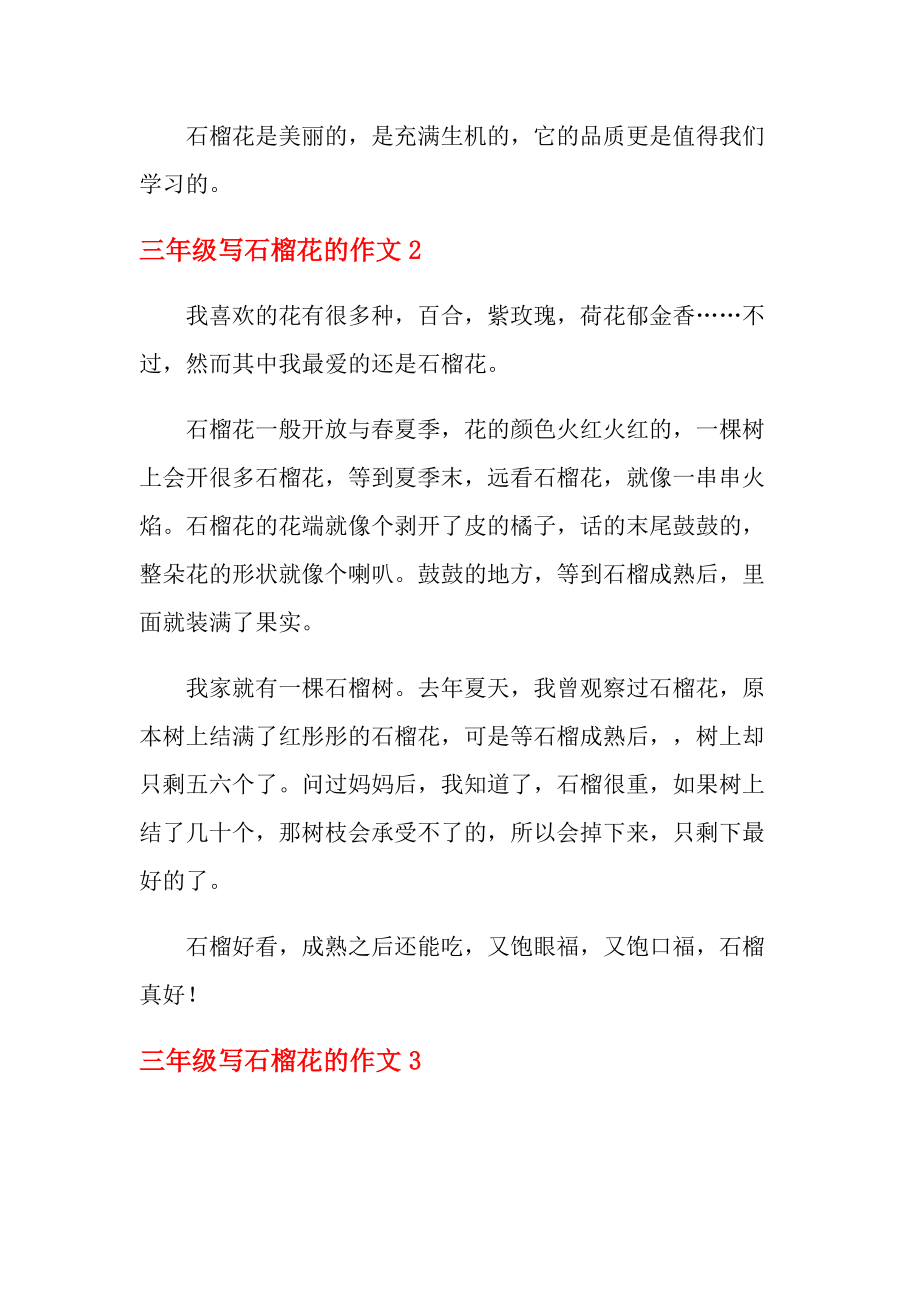 石榴花的作文