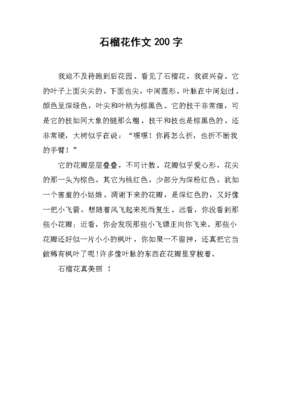 石榴花的作文