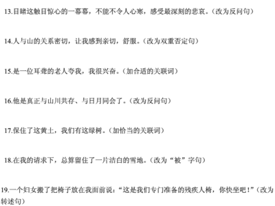 改为反问句的句子