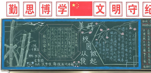 美好校园手抄报