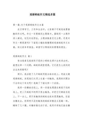 写蚂蚁的作文300字