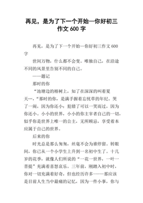 初三你好作文600字