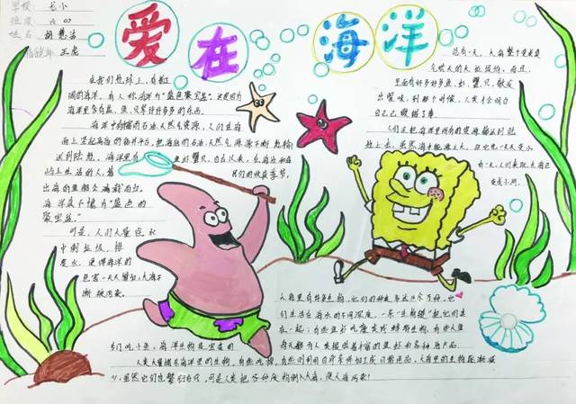 关于海绵宝宝的手抄报