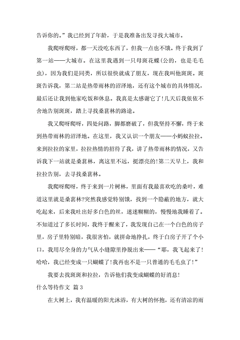 关于等待的作文