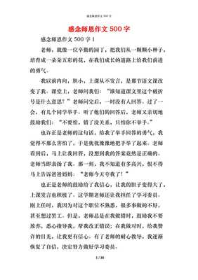 师恩作文500字