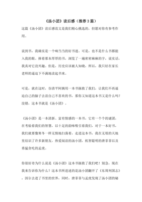 汤小团读后感300字