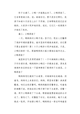 小鸭得救了作文