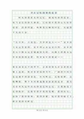 记忆深处的你作文