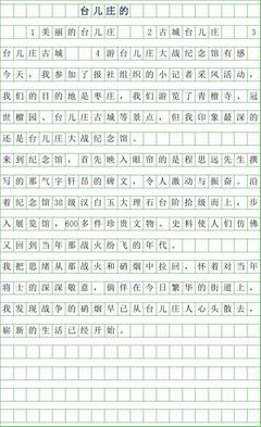 台儿庄古城作文300字
