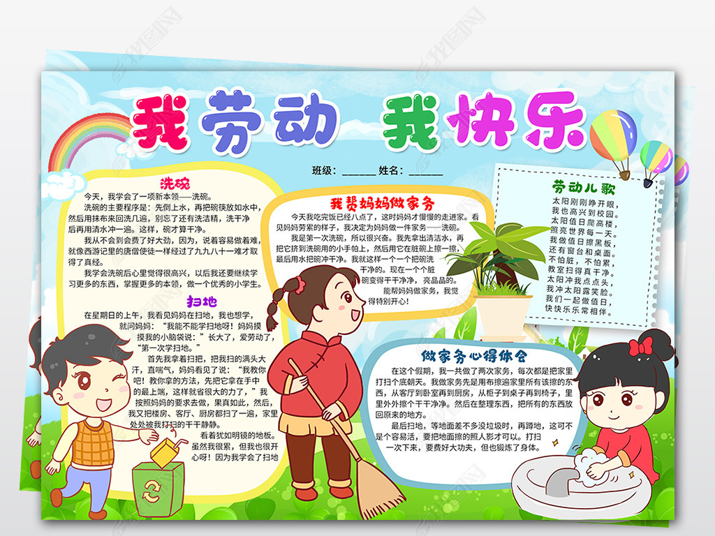 劳动小报手抄报图片
