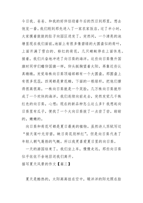 描写夏天的作文结尾