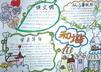 创建文明城市手抄报图