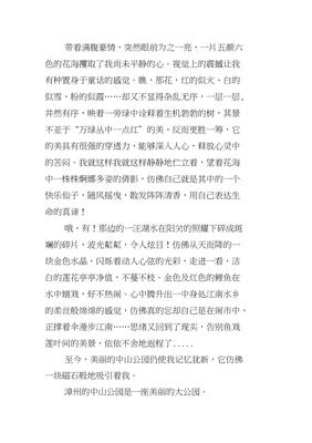 关于中山公园的作文