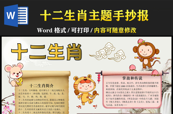关于十二生肖的手抄报