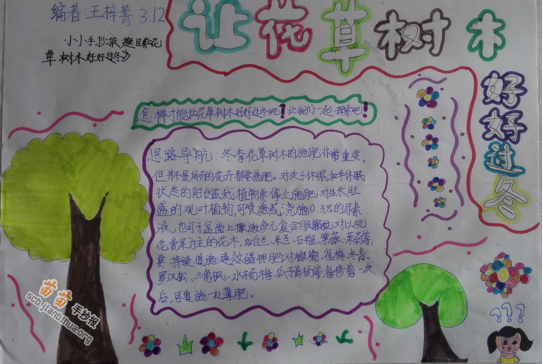 保护花草的手抄报