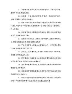 描写友谊的好句
