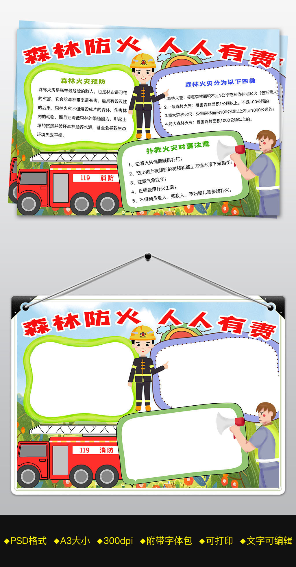 消防安全小报手抄报图片
