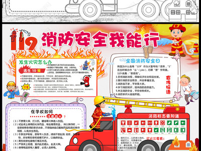 消防安全小报手抄报图片