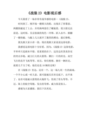 战狼2观后感300字
