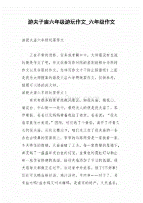 游夫子庙作文