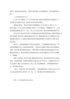20年后的家乡作文600字