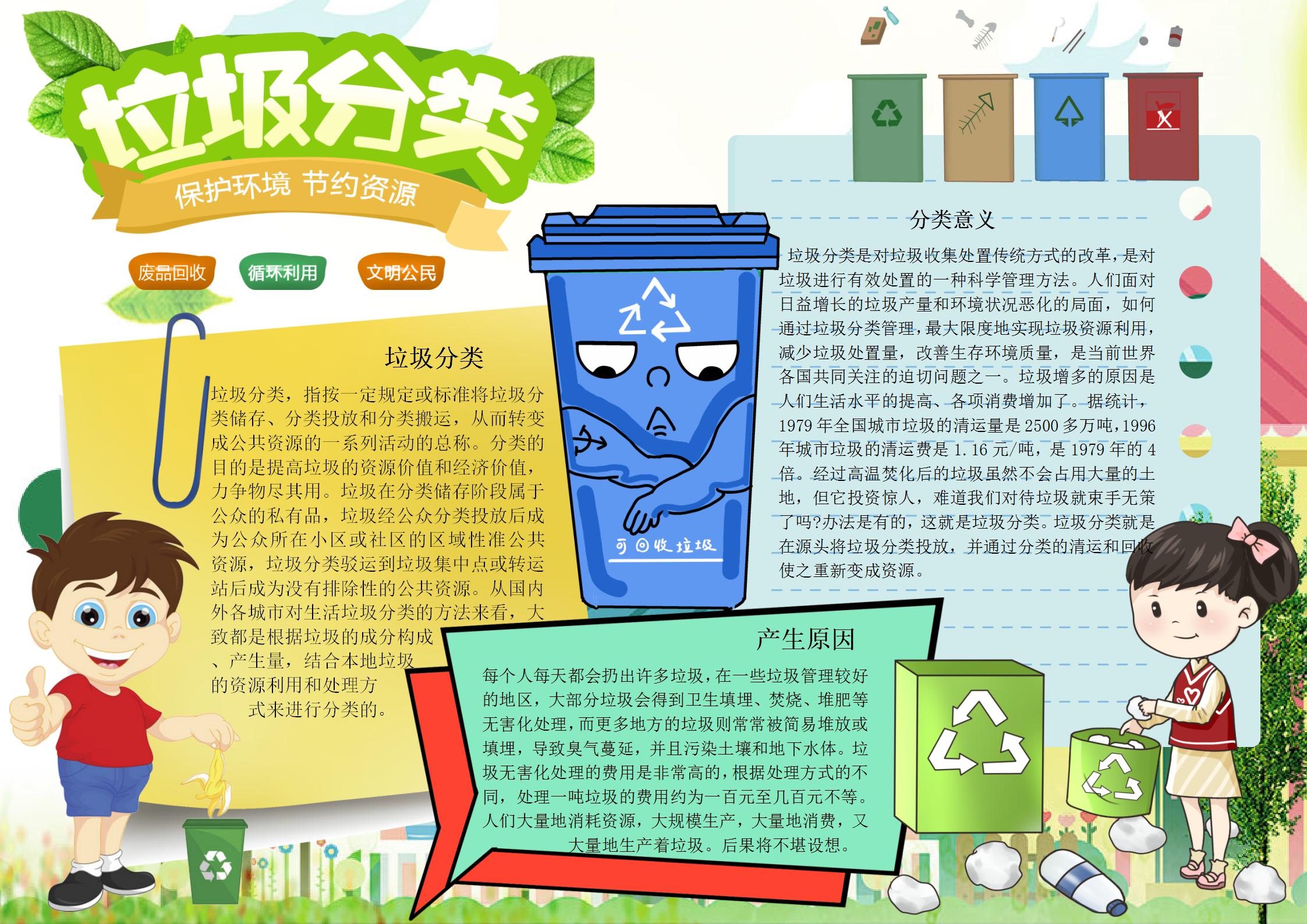 垃圾回收手抄报