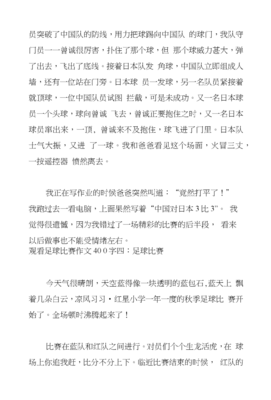 观看足球赛作文
