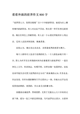 外面的世界 作文