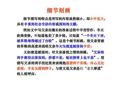 台阶中的细节描写赏析
