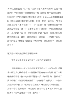 观看足球赛作文