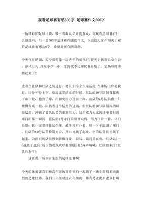 观看足球赛作文