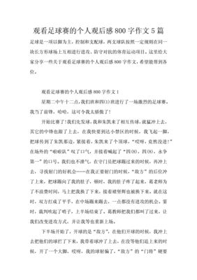 观看足球赛作文