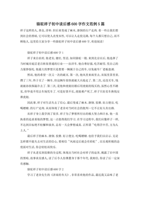 读后感的作文600字