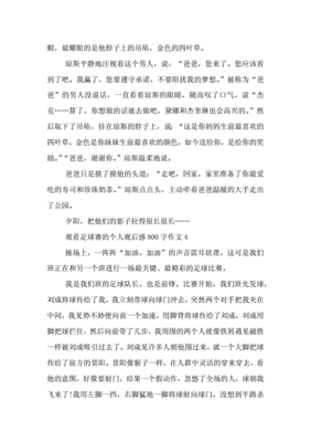 观看足球赛作文