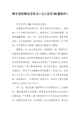 我喜欢牵牛花作文